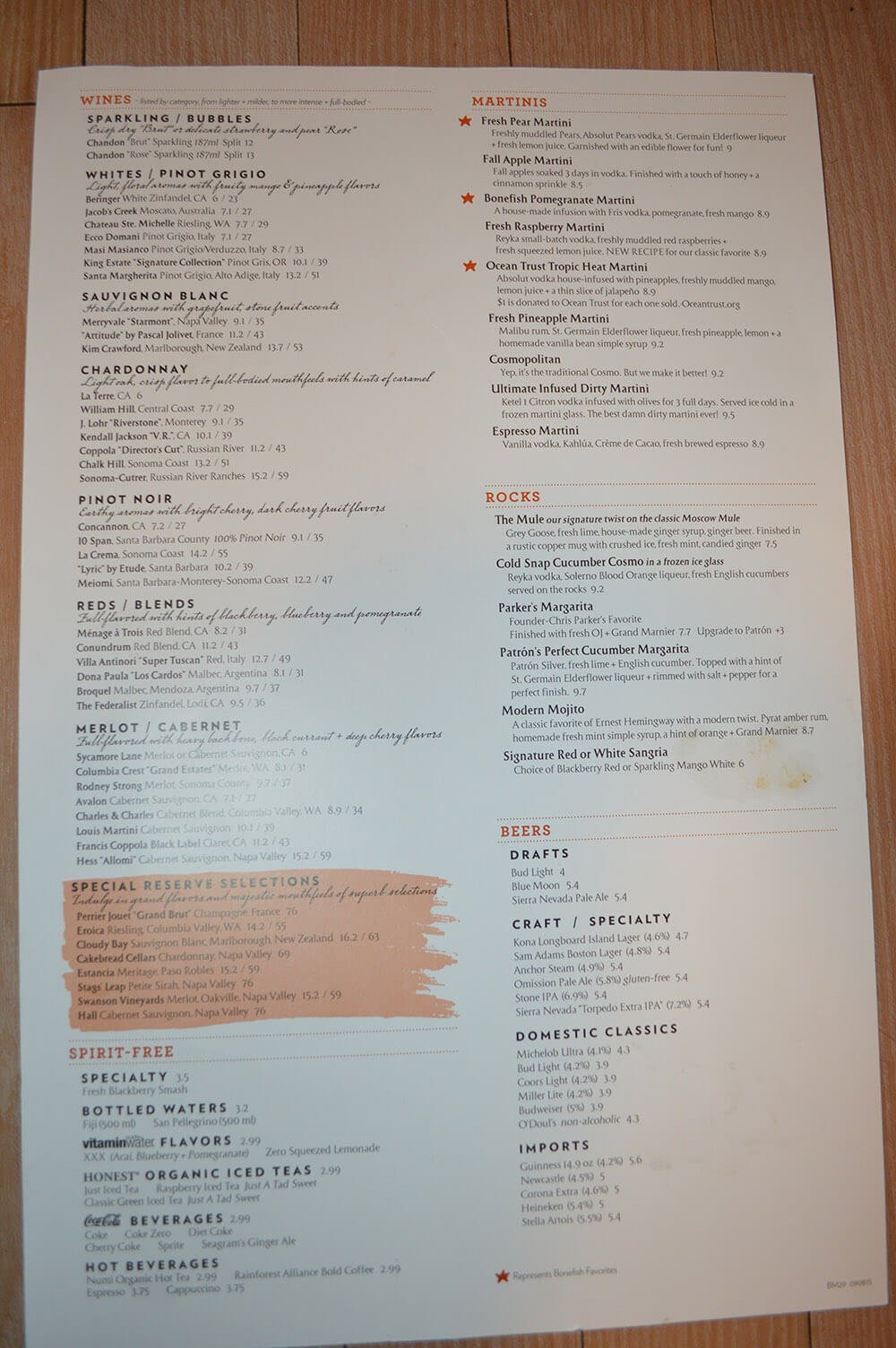 Bonefish Grill Menu Prices