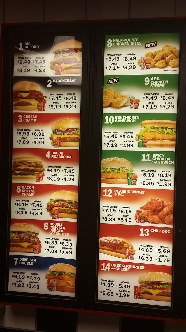 Checkers Menu Prices