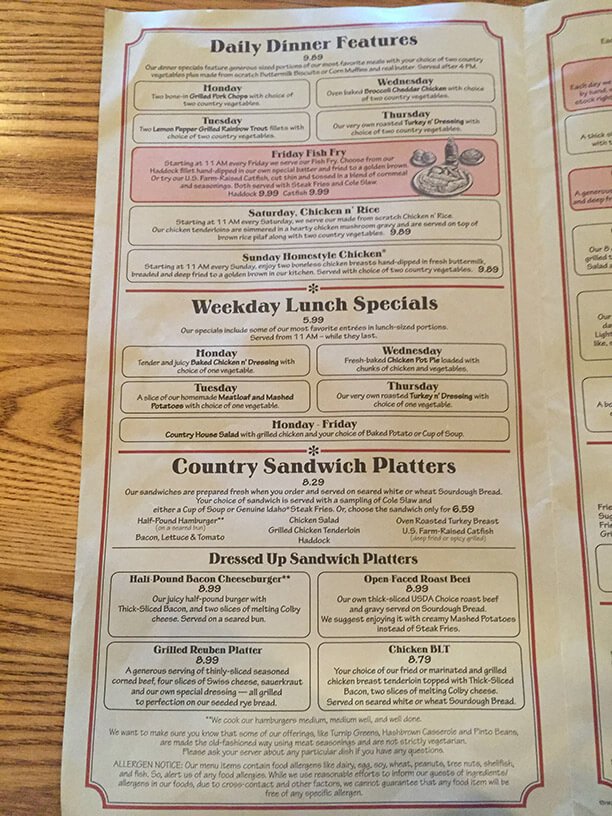 Cracker Barrel Menu Prices
