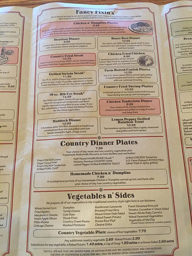 Cracker Barrel Menu Prices