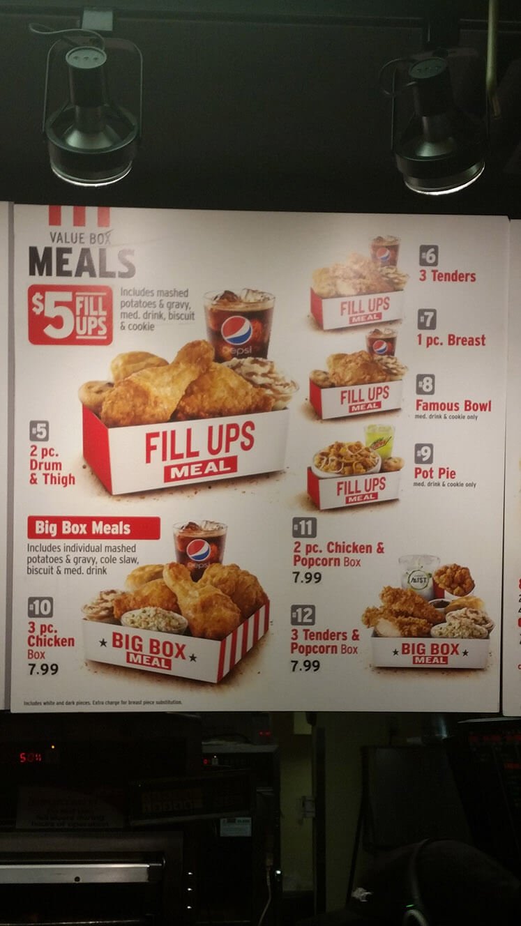 Kfc Full Menu And Prices