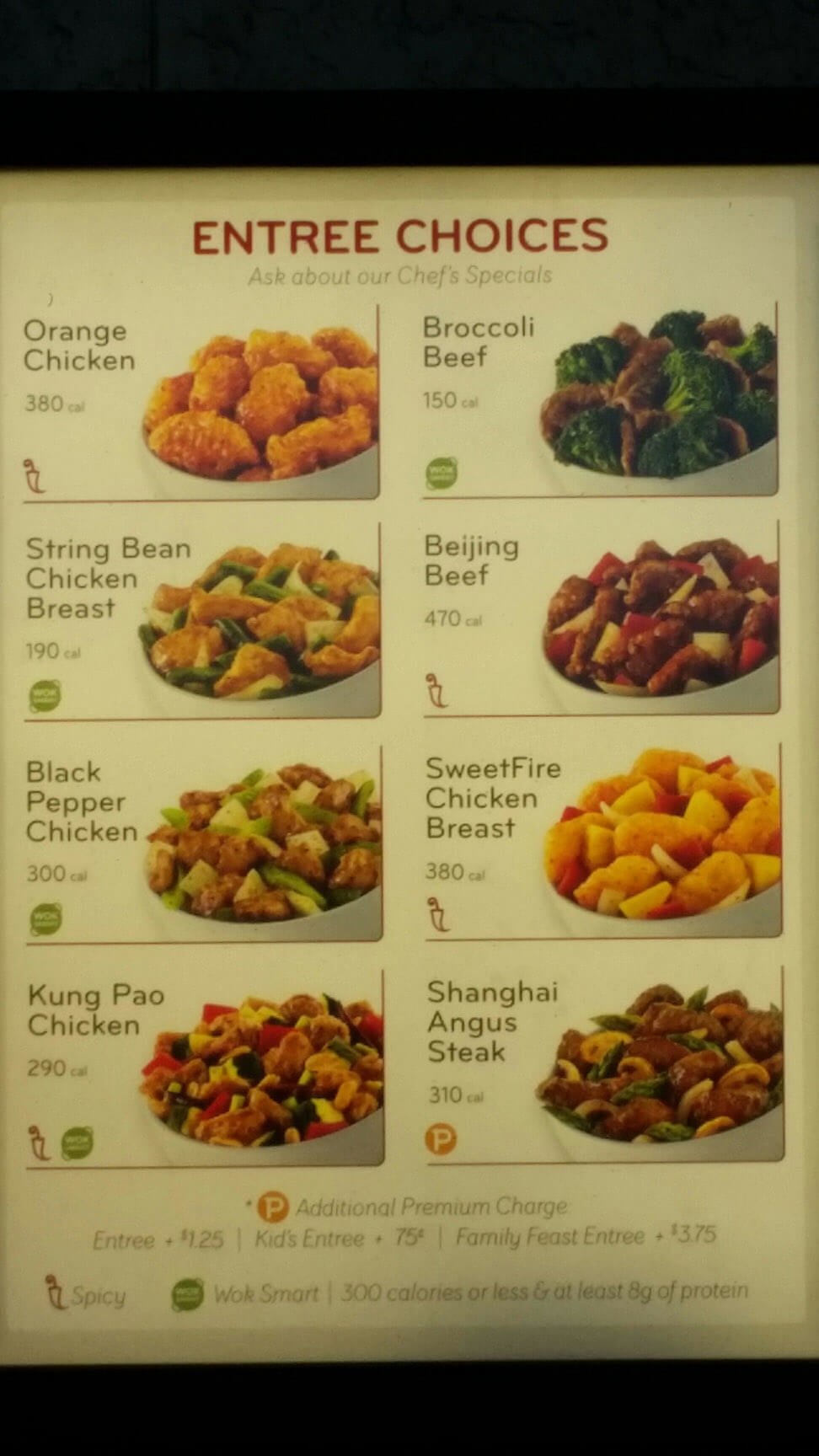 Panda Express Food Menu Printable