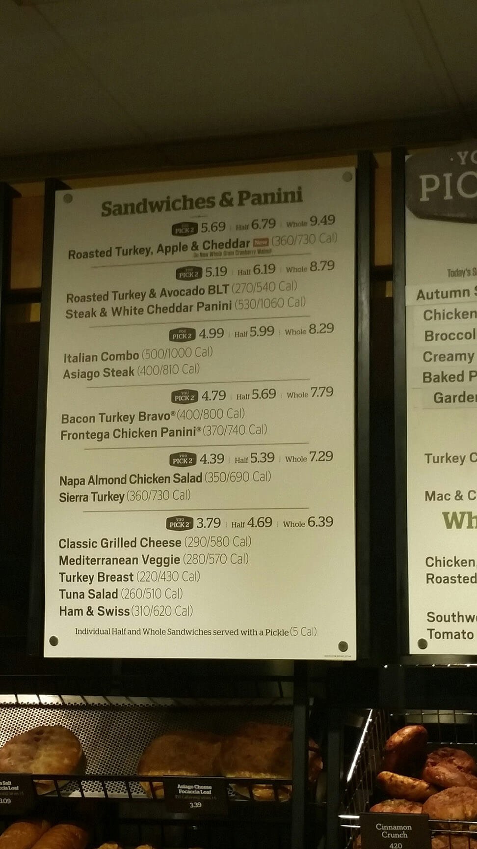 Panera Bread Menu Prices