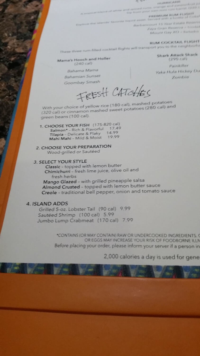 steak bahama breeze menu