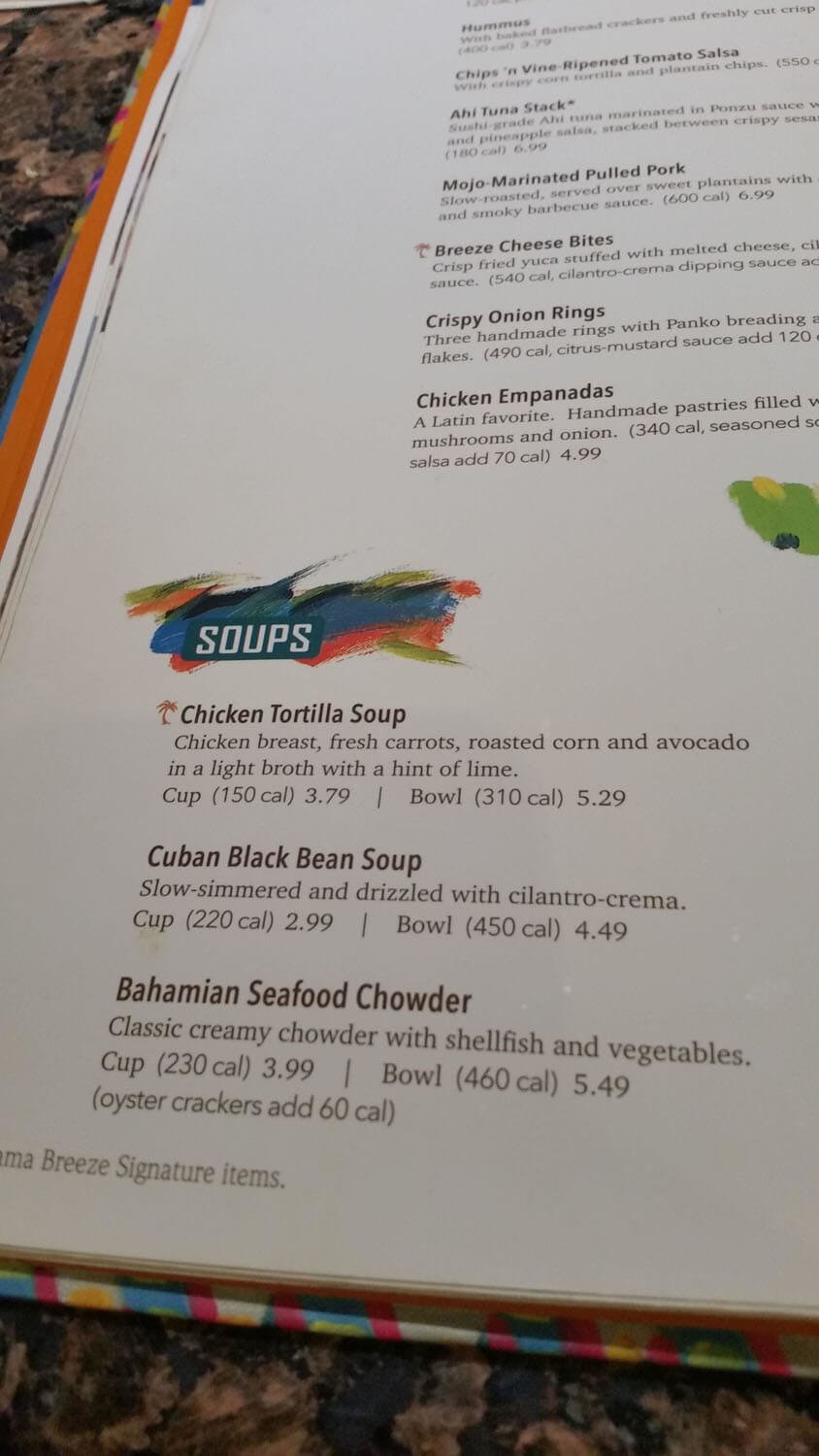 bahama breeze menu