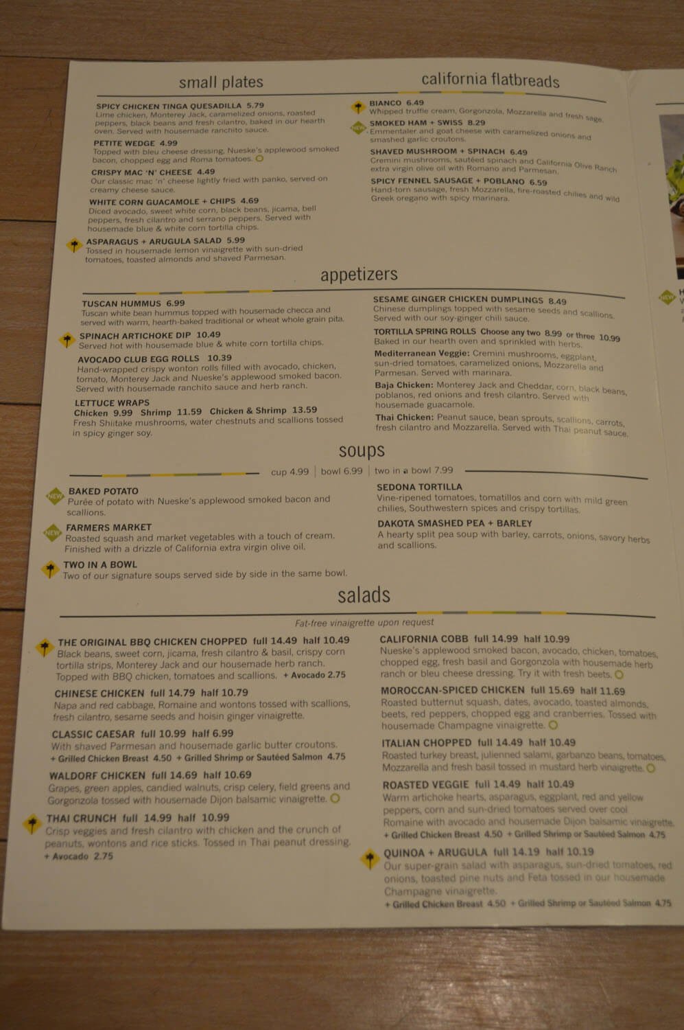 California Pizza Kitchen Menu Prices