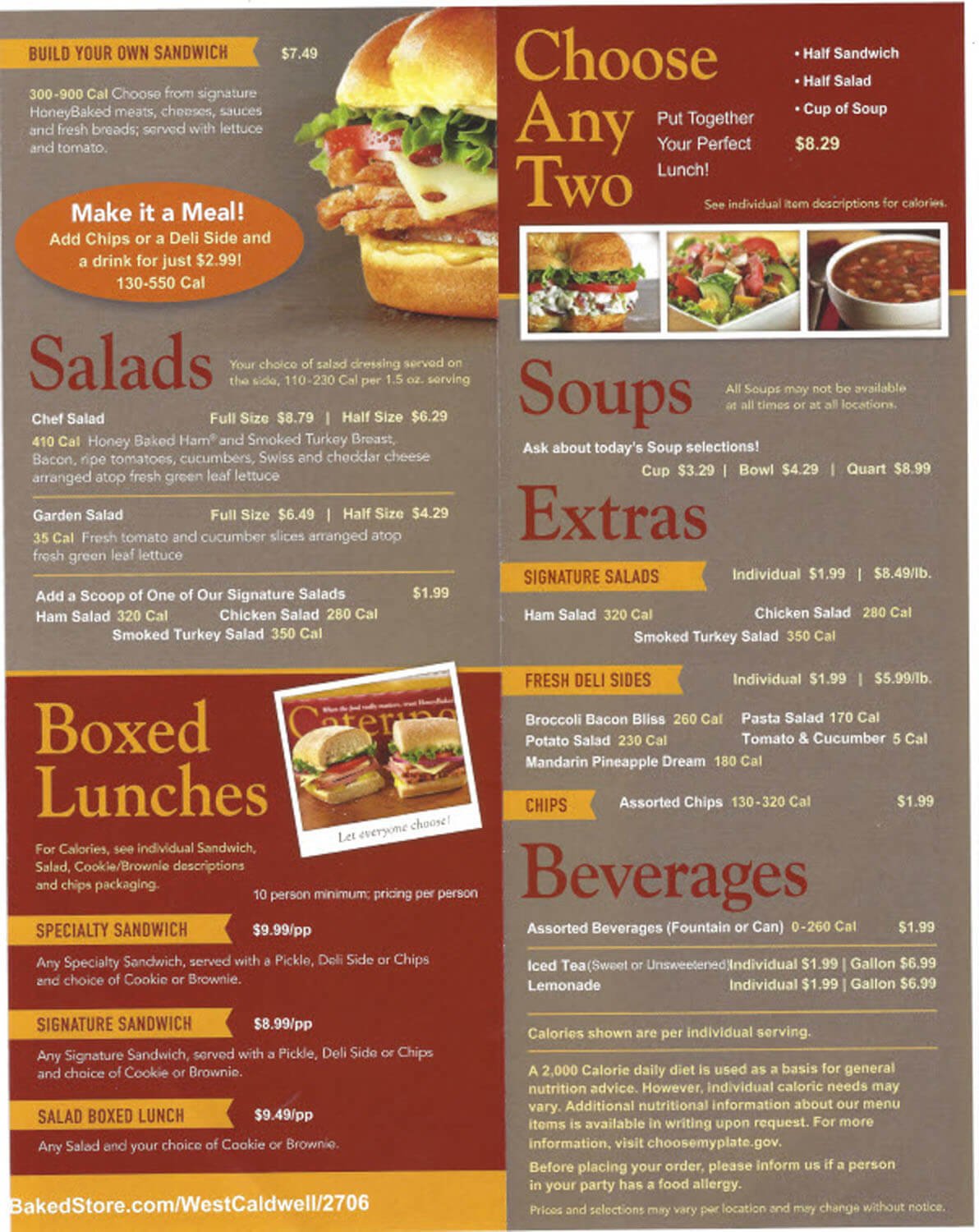 HoneyBaked Ham Menu 2 