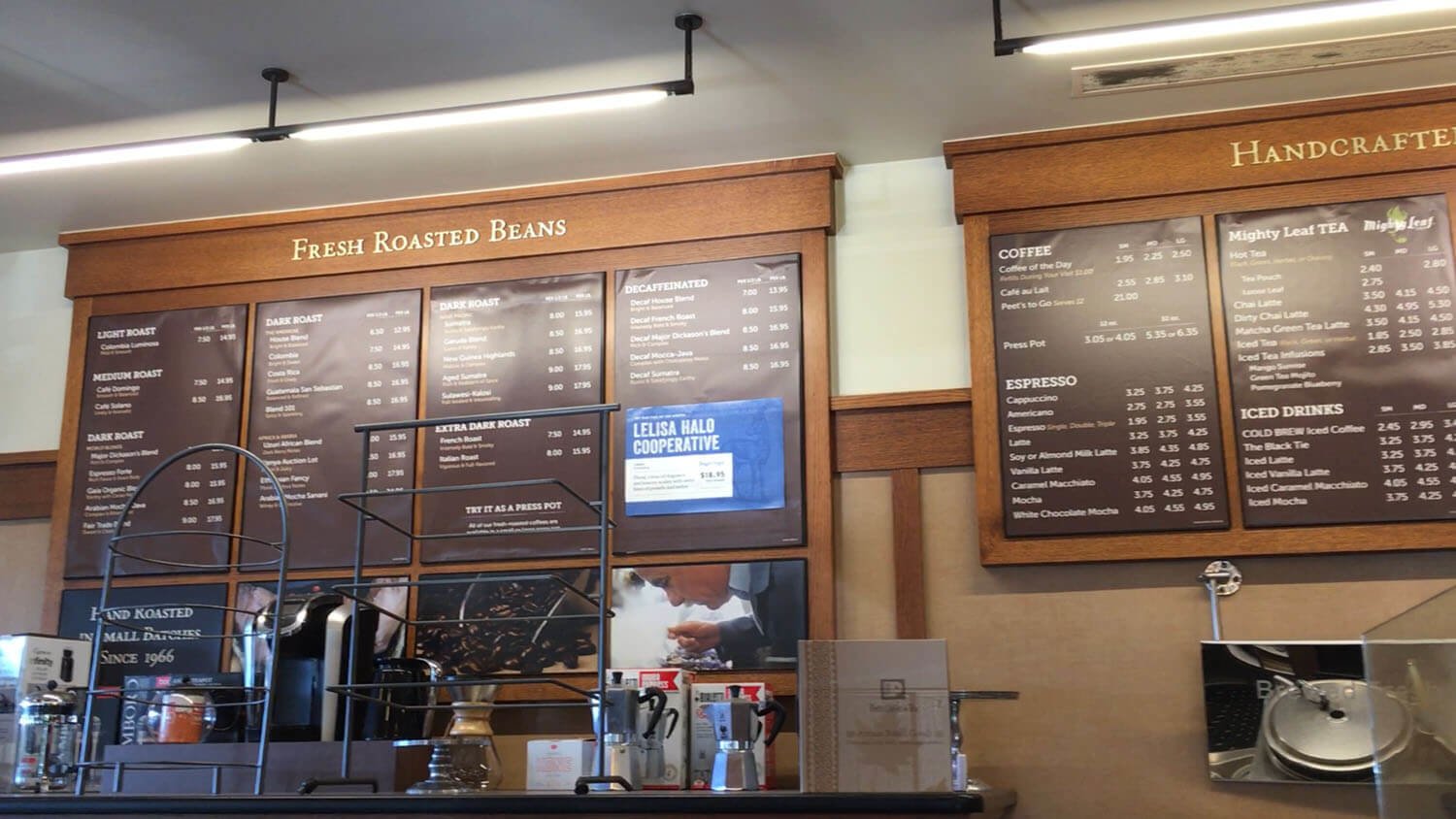 Peets Menu – 1